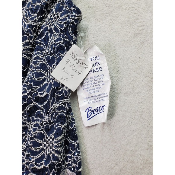 Connected Apparel Jumpsuit Women's Petite 8 Navy Lace Floral Sleeveless Back Zip - Picture 5 of 6